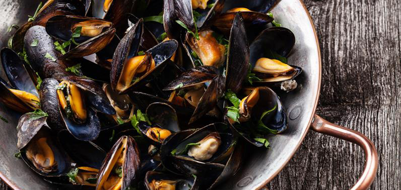 Fresh Scottish mussels